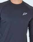 Mens Grid Tech Long Sleeve T-Shirt - Phantom Black
