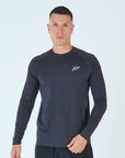 Mens Grid Tech Long Sleeve T-Shirt - Phantom Black