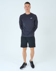 Mens Grid Tech Long Sleeve T-Shirt - Phantom Black