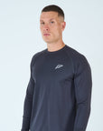 Mens Grid Tech Long Sleeve T-Shirt - Phantom Black