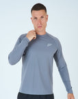 Mens Grid Tech Long Sleeve T-Shirt - Platinum Grey