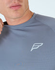 Mens Grid Tech Long Sleeve T-Shirt - Platinum Grey