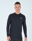 Mens Grid Tech Long Sleeve T-Shirt - Power Black
