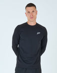 Mens Grid Tech Long Sleeve T-Shirt - Power Black