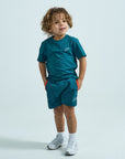 Infants Stride 3 Piece Shorts Set - Teal/Orange
